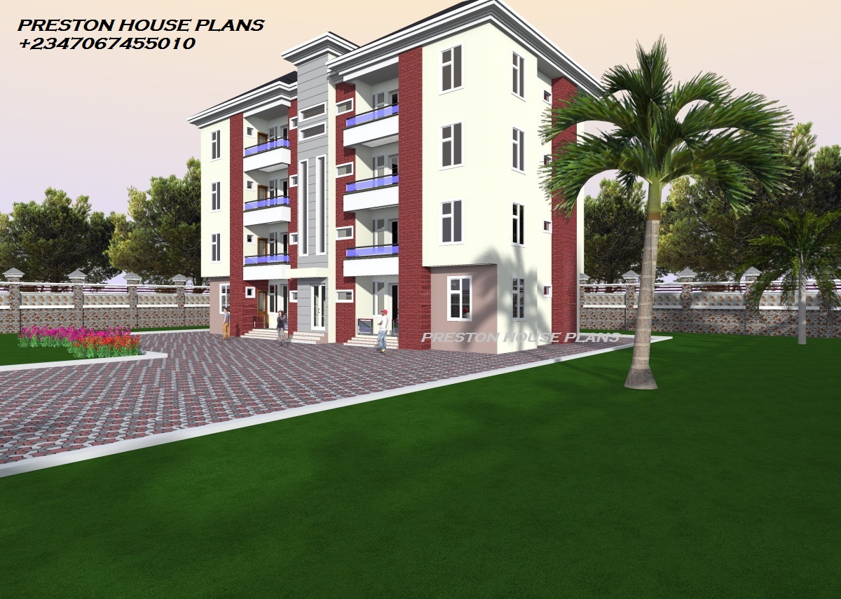 Apartment Block of 8 Units of 2 Bedroom Flats – Preston House Plans