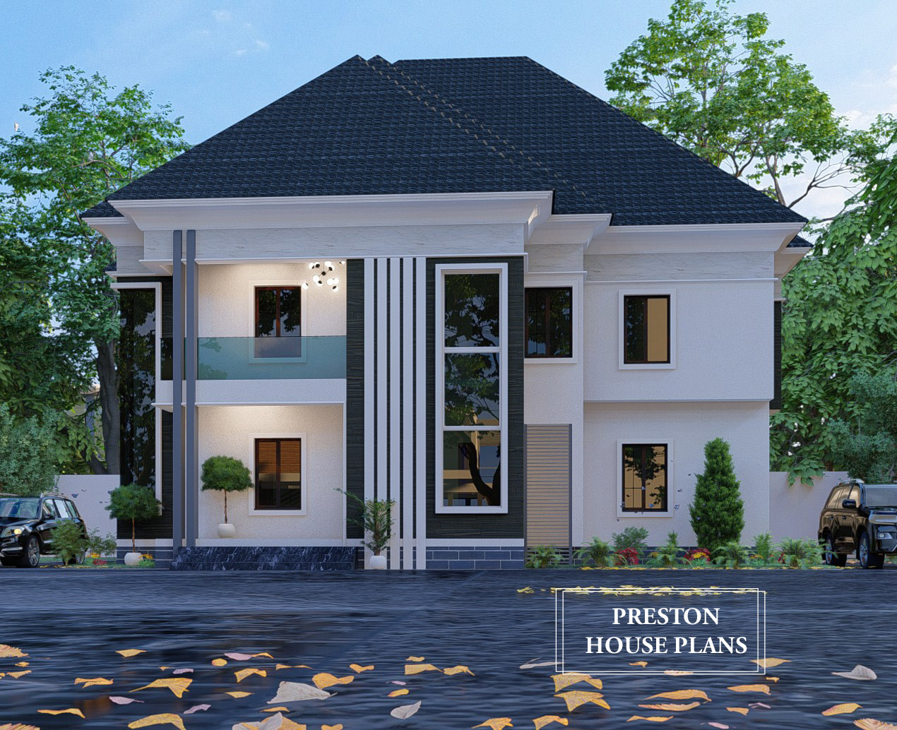 Modern terrace duplex plan - Preston House Plans