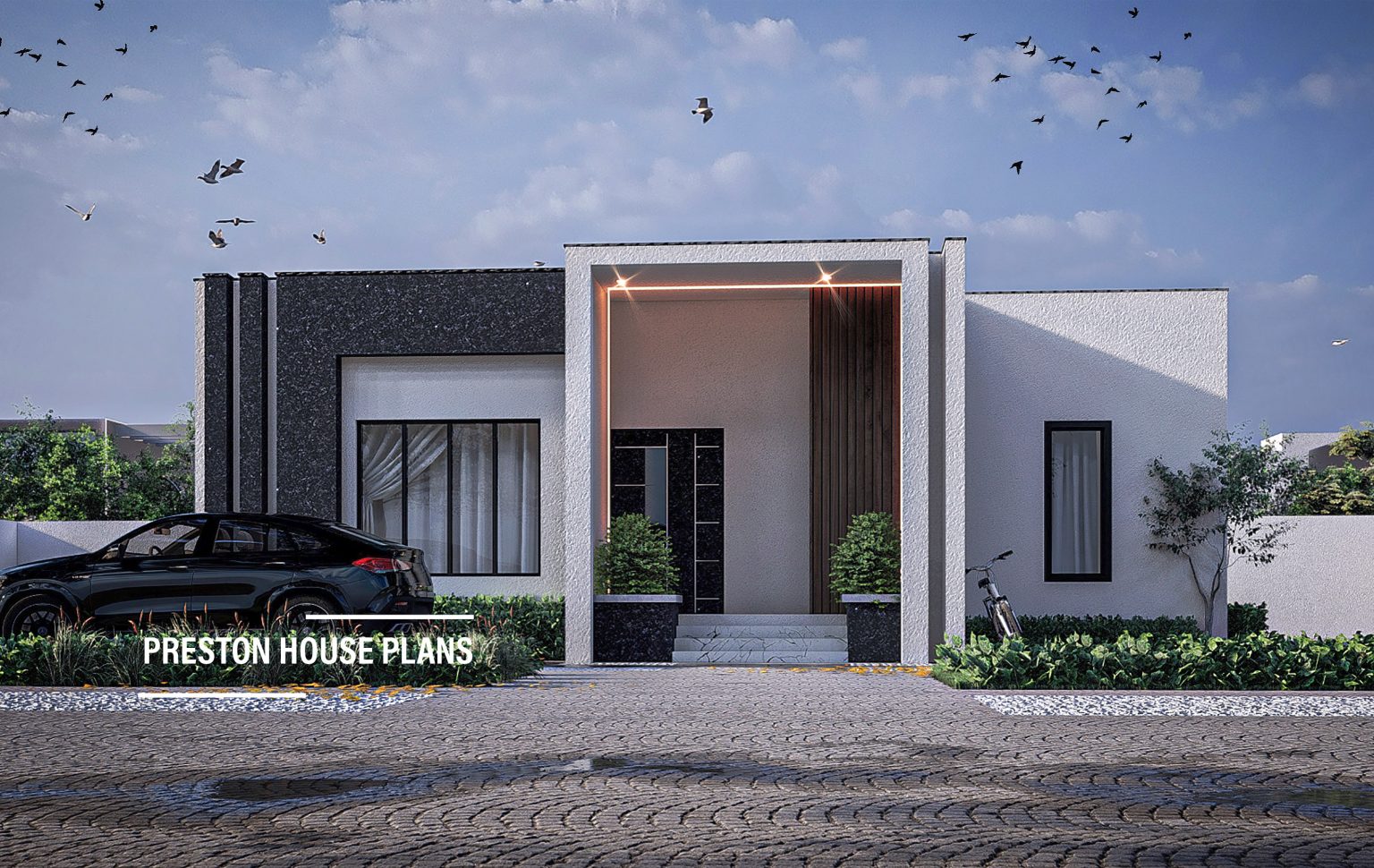 4 Bedroom Contemporary Bungalow - Preston House Plans